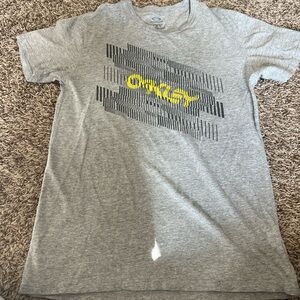 Oakley Heather Gray Tee with Yellow Logo